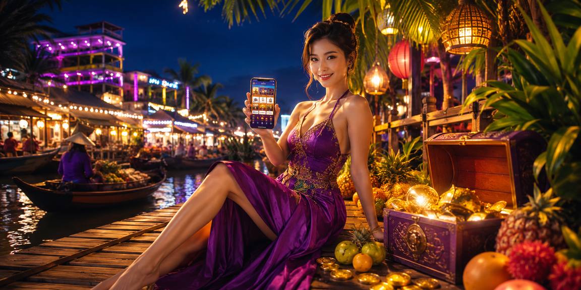 Không khí chợ đêm Hội An lung linh — bối cảnh giải trí trực tuyến qua điện thoại