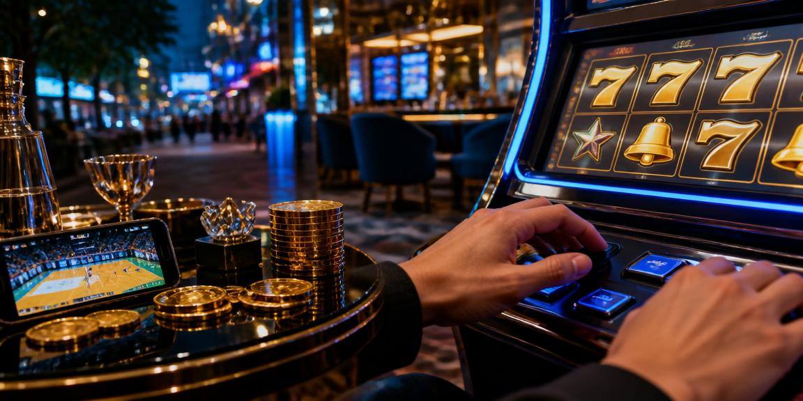 Màn hình slot game neon sáng rực — giao diện game trực tuyến hiện đại